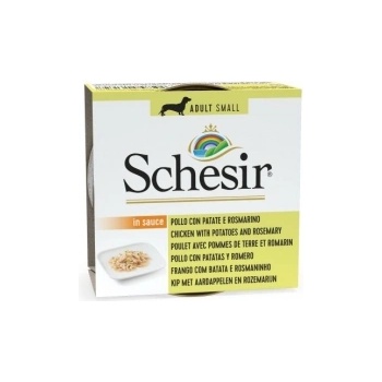Schesir - Консервирана храна за кучета от малки породи, с пилешко с картофи и розмарин, 85 гр