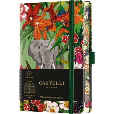 Castelli Бележник Castelli Eden - Elephant, 9 x 14 cm, линиран (0QC2BI-009)
