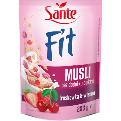 Sante Fit Snídaňové cereálie jahoda malina a třešeň 225 g