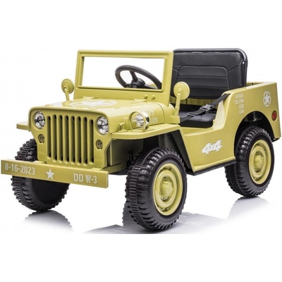 Elcars Elektrické vojenské autíčko Willys Béžová