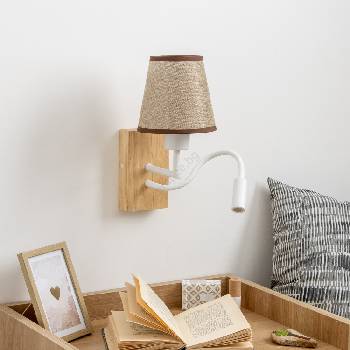 Brilagi - LED Аплик NUBILA WOOD 1xE27/25W/230V + LED/3W дъб/кафяв (BG1565C)