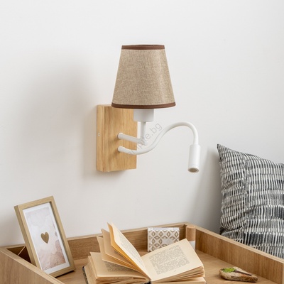 Brilagi - LED Аплик NUBILA WOOD 1xE27/25W/230V + LED/3W дъб/кафяв (BG1565C)