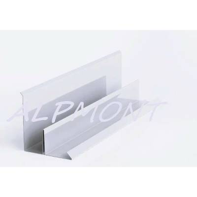 Lemování zdí klasik r.š.333mm boční s vodní drážkou pozink Lakovaný RAL 9006 stříbrná dl.1m