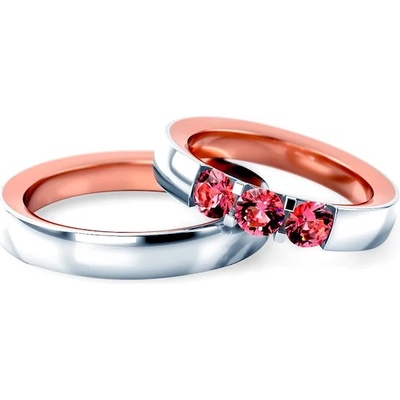 SAVICKI Сватбени халки: двуцветно злато, кръгли. 4 мм