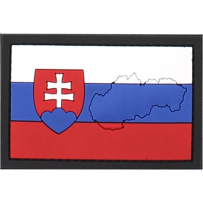 Gumová nášivka 101 Inc vlajka Slovensko s obrysom - farebná