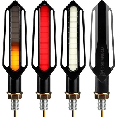 EXLECO 4 x zvýrazňující LED motocyklové blinkry 12V M10 univerzální LED blinkry 16LED vodotěsné
