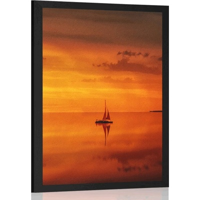 Plakát osamělá loďka na širém moři - 40x60 no frame