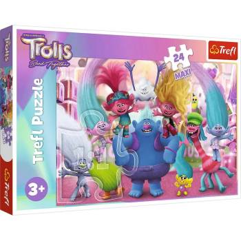 Trefl - Puzzle In the world of Trolls 24 maxi - 1 - 39 piese