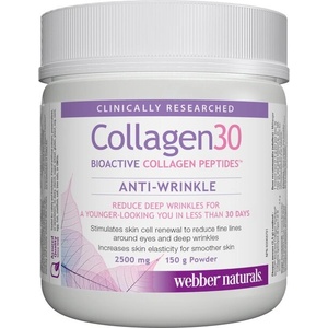 Webber Naturals Collagen 30 Bioactive collagen peptides Anti-wrinkle - Колаген (биоактивни колагенови пептиди) 2500 mg, 150 g прах (3665 WN)