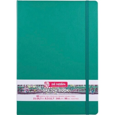 Talens Art Creation Sketch Book - skicák v zelené tvrdé vazbě 21x30 cm 80 listů 140 g