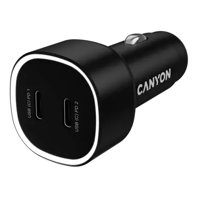 CANYON car charger OnDrive 60 PD 60W 2xUSB-C Black (CNE-CCABR3CC)