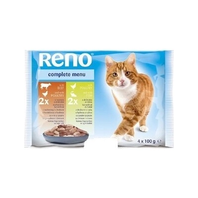 Reno drůbeží+hovězí krmivo 4 x 100 g