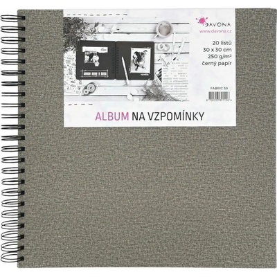 Davona Album kroužkové 30 × 30 cm (250 g/m2, 20 listů) - šedé