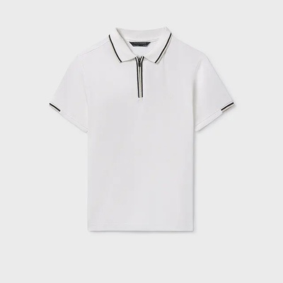MAYORAL Поло тениска къс ръкав и яка с цип в цвят Сметана за момче Mayoral