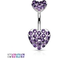 Piercingate piercing do pupíku Srdíčko s kamínky PBP00296