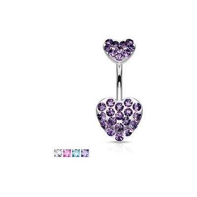 Piercingate piercing do pupíku Srdíčko s kamínky PBP00296