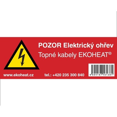Výstražný štítek EKOHEAT CZ