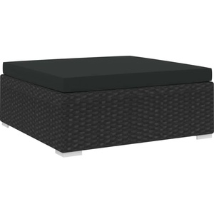 vidaXL Модулна табуретка с възглавница, 1 бр, полиратан, черна (46804)