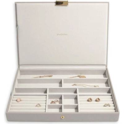 Stackers box na šperky s víkem Taupe Supersize Lid šedobéžová 73785