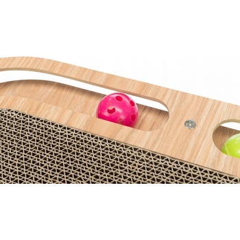 Trixie Škrabací kartón v drevenom ráme s catnipom a hračkami, 45x4x25cm