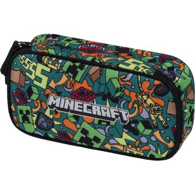 Baagl Училищен пенал етюд Minecraft Chaos BAAGL | Zelen | Момчешки | UNI