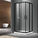 Fluminia Mediterraneo Hector N квадратна душ кабина с плъзгащи се врати 80x80 см черна (S02RE02BL 80X200)