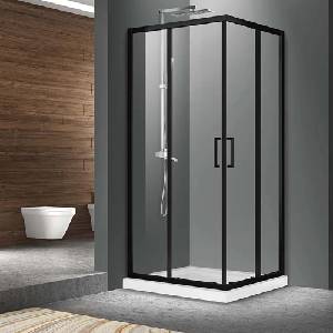 Fluminia Mediterraneo Hector N квадратна душ кабина с плъзгащи се врати 80x80 см черна (S02RE02BL 80X200)