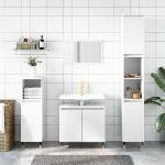 vidaXL Комплект мебели за баня от 3 части, бял, инженерно дърво (3187781)