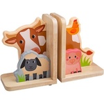 Bigjigs Toys - Дървени подпори за книги - Ферма