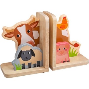 Bigjigs Toys - Дървени подпори за книги - Ферма