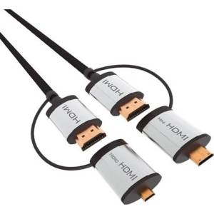 Platinet Кабел OMEGA HDMI - HDMI v1.4, 1, 5 м с адаптер miniHDMI и microHDMI, черен OCHBA1G (OCHBA1G)