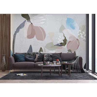 Ag Design FT5P-3041 Vliesová fototapeta na zed' Malované Květy, rozměry 360 x 270 cm