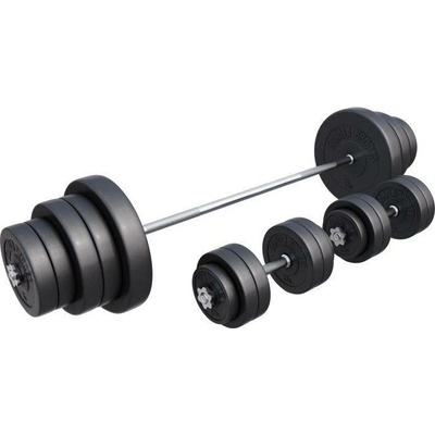 Gorilla Sports činkový set 130 kg GR93435 osa 170 cm a 2 x 42 cm činkové tyče