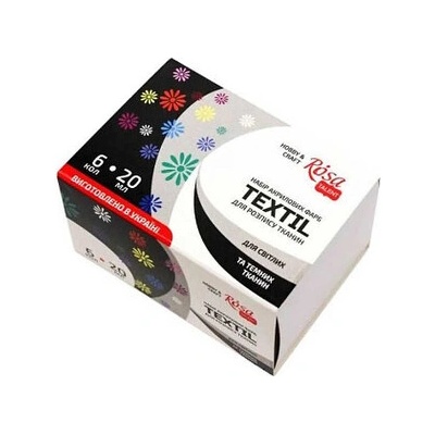 Rosa sada barev pro textil 6 ks 20 ml