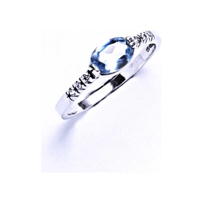 Čištín Zlatý akvamarin zirkon bílé i žluté zlato VR 237