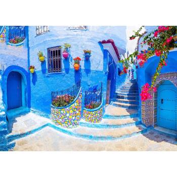 Image 1 of Enjoy - Puzzle Turquoise Street in Chefchaouen, Maroc - 1 000 piese