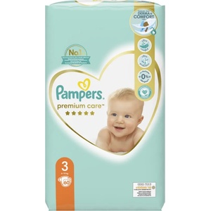 Pampers Premium Care Size 3 еднократни пелени 6-10 kg 60 бр