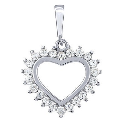 SILVEGO Strieborný prívesok srdce Paulette s Brilliance Zirconia PRGPAP0281PS