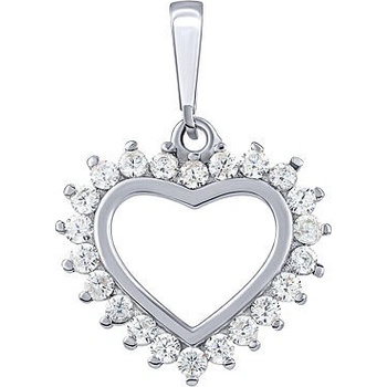 SILVEGO Strieborný prívesok srdce Paulette s Brilliance Zirconia PRGPAP0281PS
