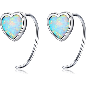 Linda's Jewelry strieborné náušnice opálové srdce IN369