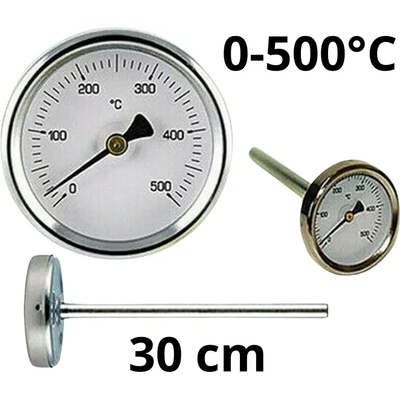 WATTS TB63-300, 0-500°C Термометър за димни газове със сонда 300mm (TB63300500)