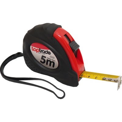 Toptrade Metr svinovací, s pogumovaným obalem a magnetem, 16 mm / 3 m