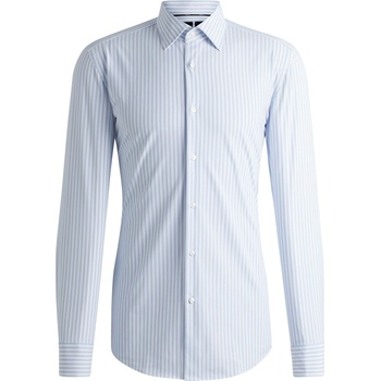 Image 1 of HUGO BOSS Риза с дълъг ръкав Boss Men's Hank Knitted Long Sleeve Tailored Fit Oxford Shirt - Light/Blue