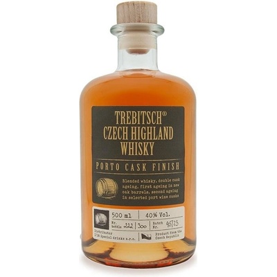 TREBITSCH Czech Blended Whisky PORTO finish 40% 0,5 l (holá láhev)