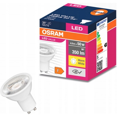 Osram LED žárovka GU10 PAR16 VALUE 5W 50W teplá bílá 2700K , reflektor 36°