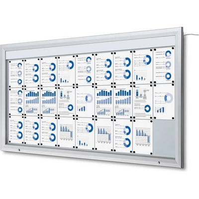 Jansen Display venkovní vitrína typu T LED osvětlení 27 x A4