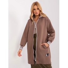 Relevance Hnědá dlouhá mikina na zip rv-bl-9225.96p-brown