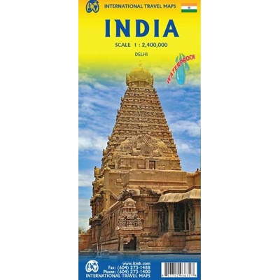 mapa India 1:2,1 mil. voděodolná ITM