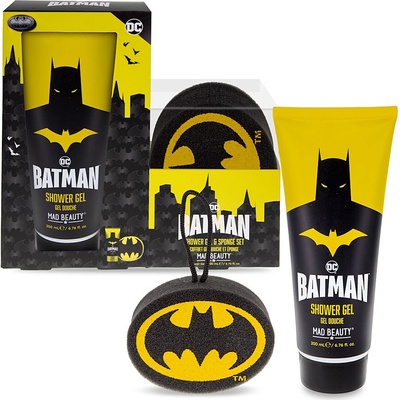 Mad Beauty Batman kúpeľový sprchový gél 200 ml + špongia darčeková sada