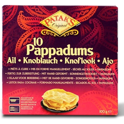 Patak's chleb Pappadums s česnekem 100 g – Zboží Dáma